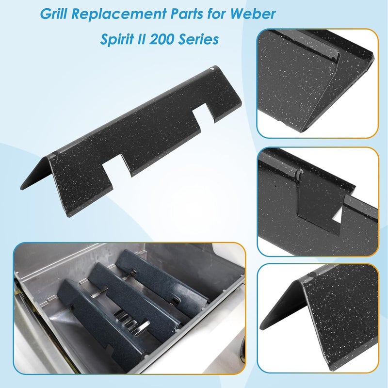 BBQration Grill Parts for Weber Spirit II Grill Replacement Parts, 7635 Flavorizer Bars, 69785 Grill Burner and Heat Deflector for Weber Spirit 2 Grill Parts, for Weber Spirit E210 E220 S210 S220 - Image 4